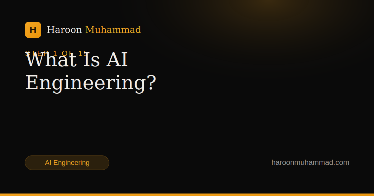 What Is AI Engineering? — AI Engineering Roadmap by Haroon Muhammad